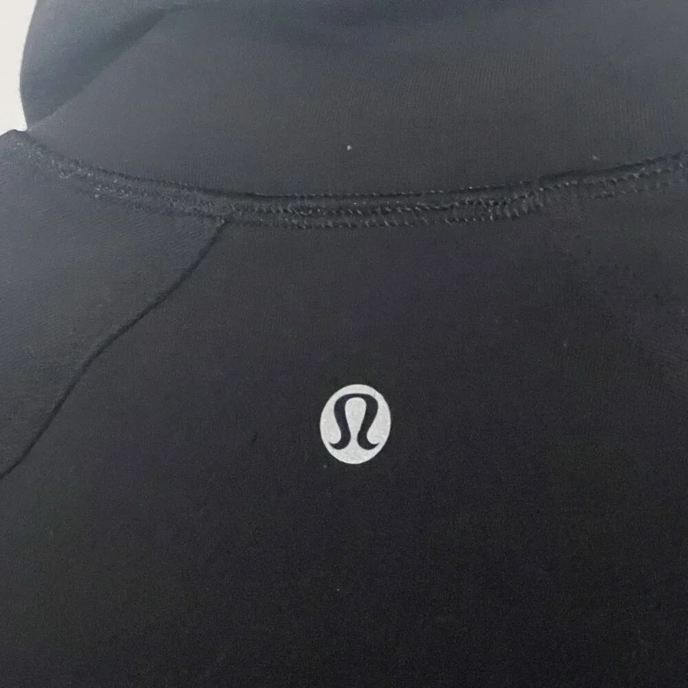 Lululemon Women Slim Fit Full Zip Black Track Jacket Turtle Neck Size 6 Pocket’s - Picture 3 of 11